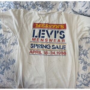 Vintage, 80s, Mervyn's Levi's Menswear Spring Sale Graphic T-Shirt 1988, sz Med